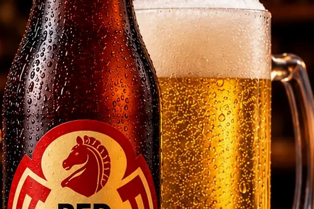 Cold beer and bar selection at Harong