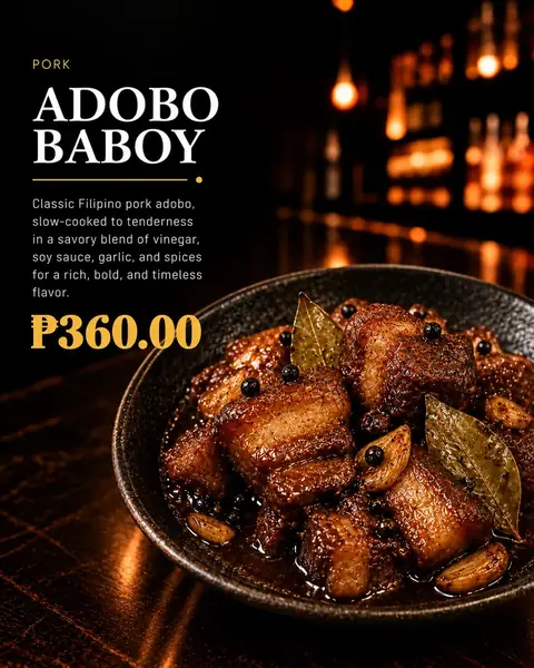 Adobo Baboy menu poster