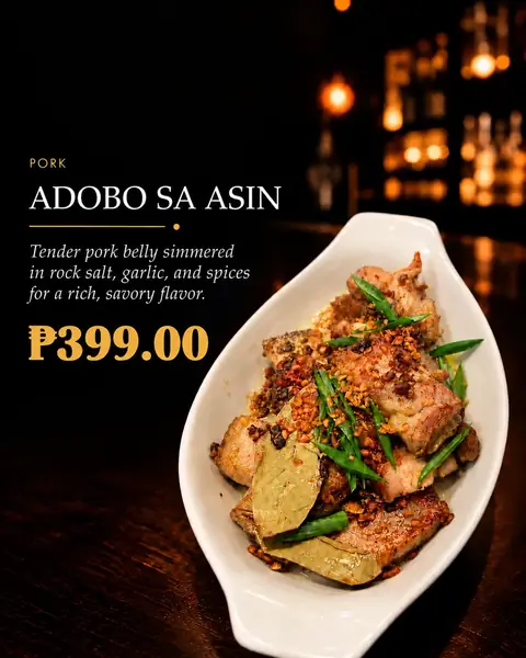 Adobo sa Asin menu poster
