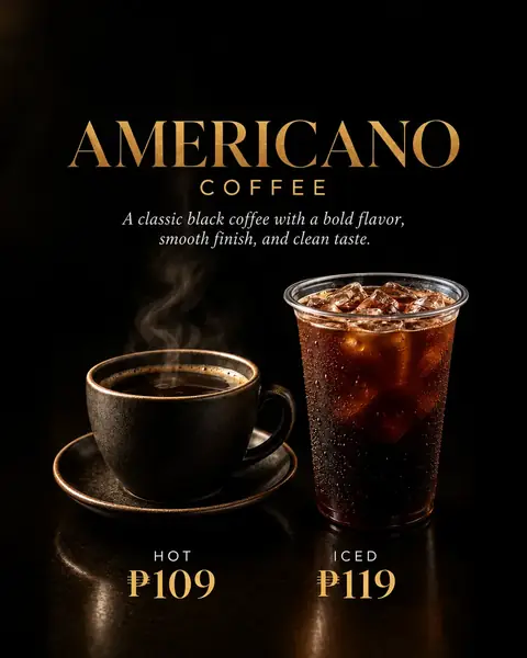 Americano menu poster