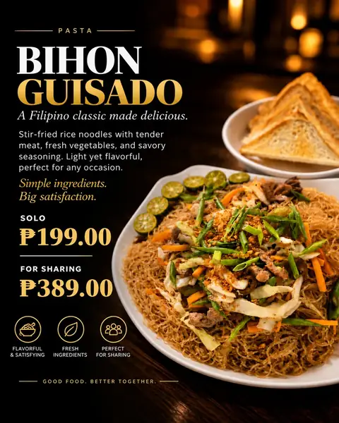 Bihon Guisado menu poster