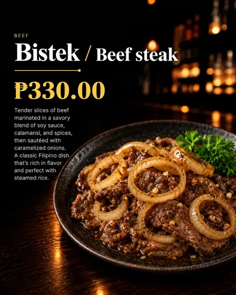 Bistek menu poster