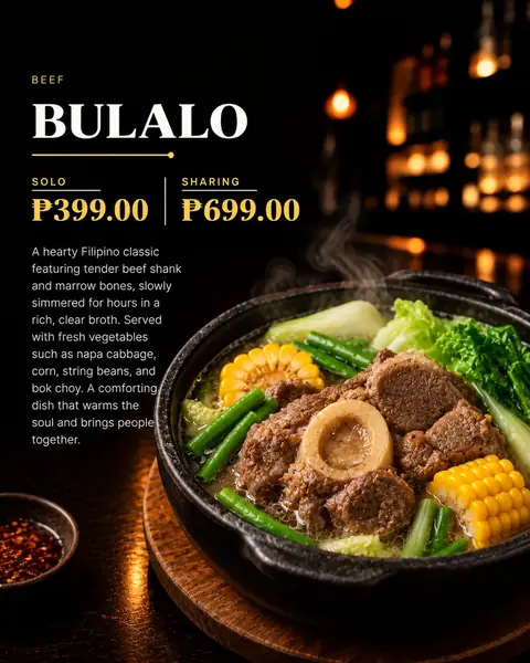 Bulalo menu poster
