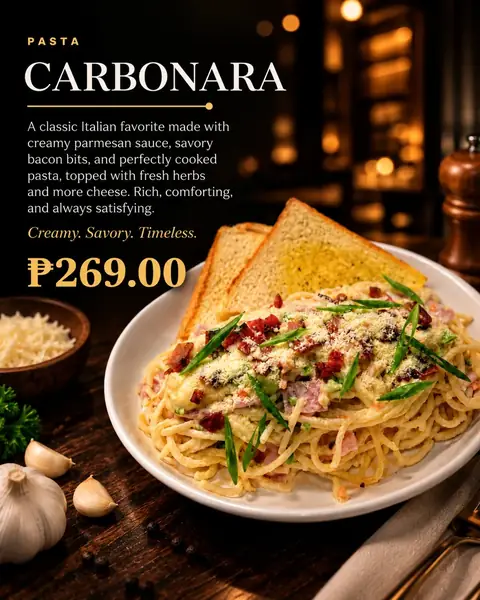 Carbonara menu poster