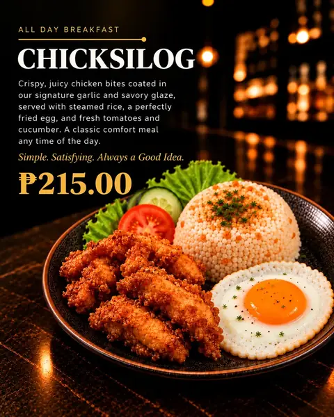 Chicksilog menu poster