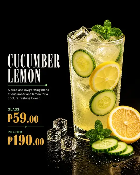 Cucumber Lemon menu poster