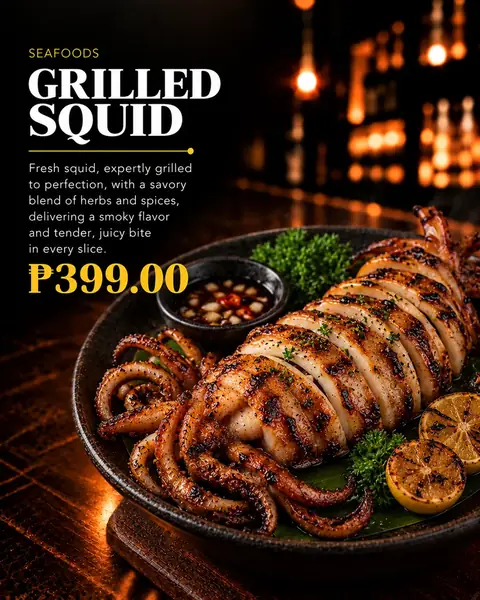 Grilled Squid menu poster