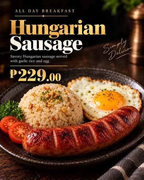 Hungarian Silog menu poster