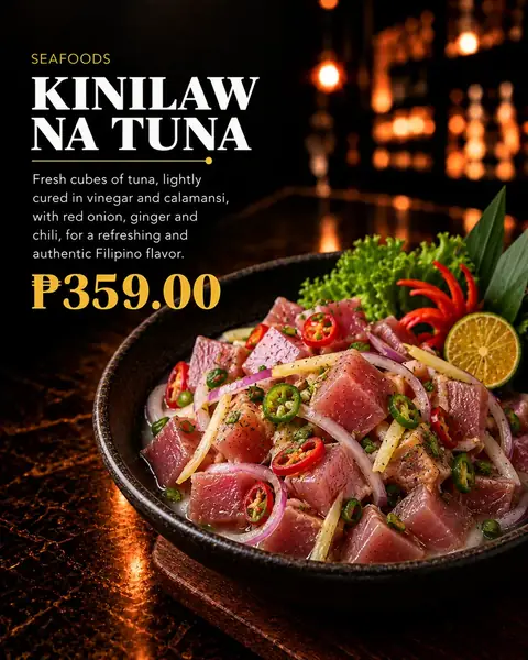 Kinilaw na Tuna menu poster