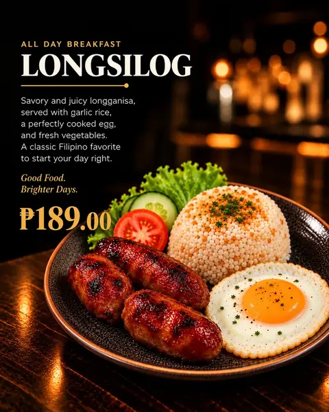 Longsilog menu poster