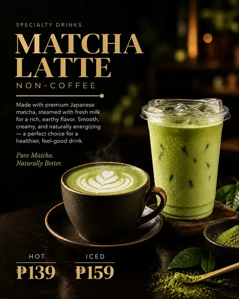 Matcha Latte menu poster