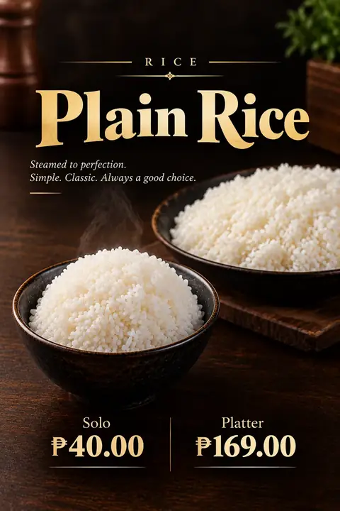 Plain Rice menu poster