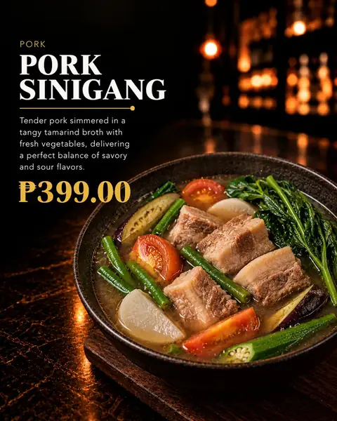 Pork Sinigang menu poster