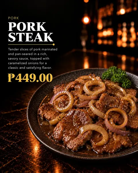 Pork Steak menu poster