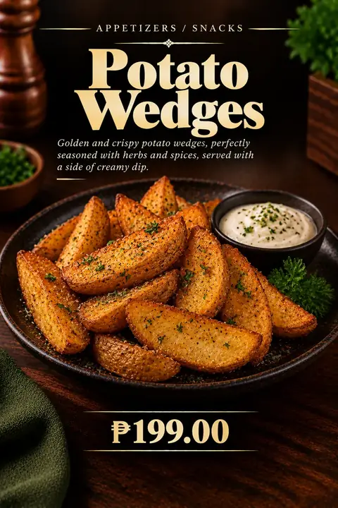 Potato Wedges menu poster
