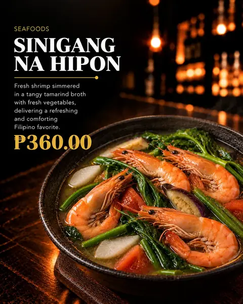 Sinigang na Hipon menu poster