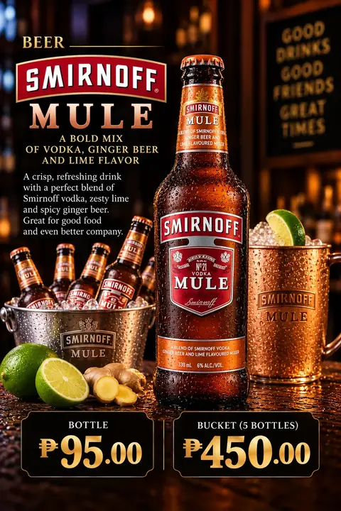 Smirnoff Mule menu poster