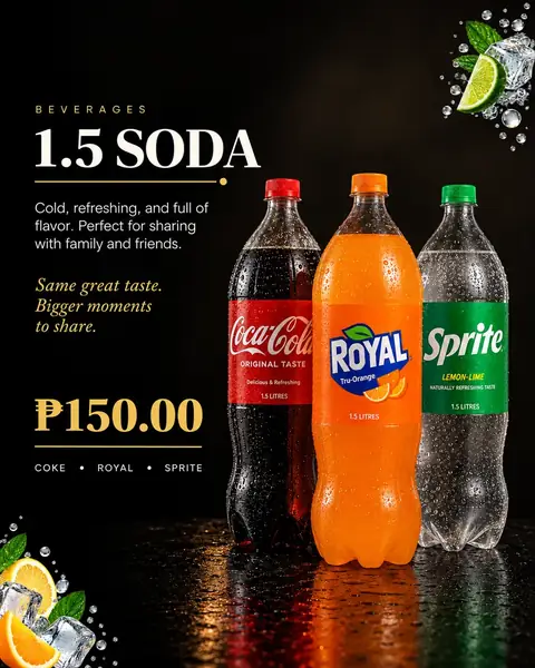 1.5L Soda menu poster