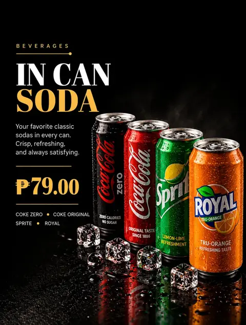In-Can Soda menu poster