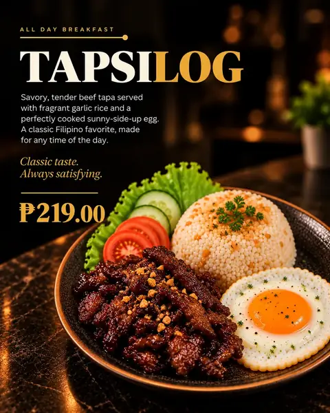 Tapsilog menu poster