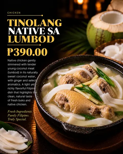 Tinolang Native sa Lumbod menu poster
