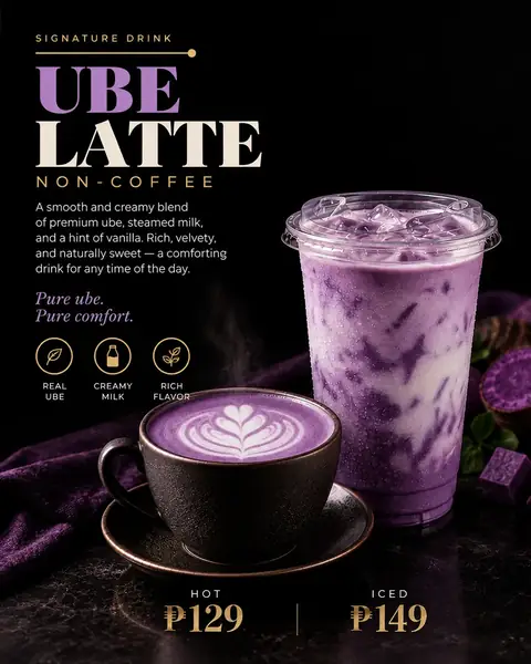 Ube Latte menu poster